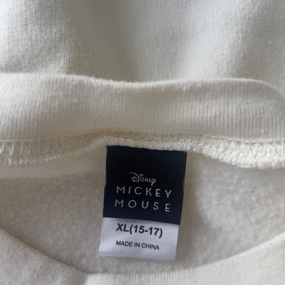 Disney Mickey And Minnie Mouse Sweatshirt Unisex Size XL(15-17) Cream Disney Top - Picture 3 of 14